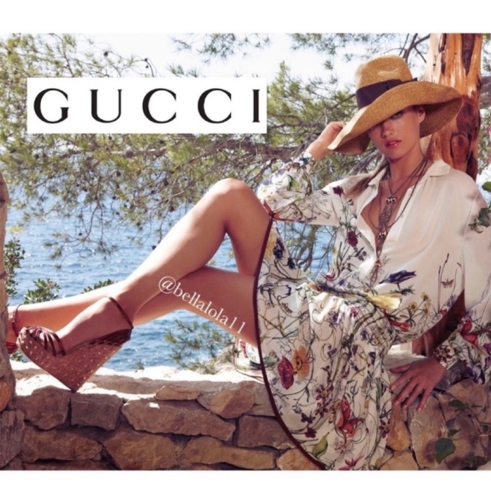 AUTHENTIC GUCCI RESORT COLLECTION STUDDED WEDGES - Picture 9 of 14